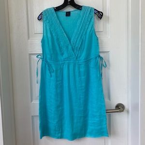 Saks Fifth Avenue Blue Vintage Linen Dress S/M